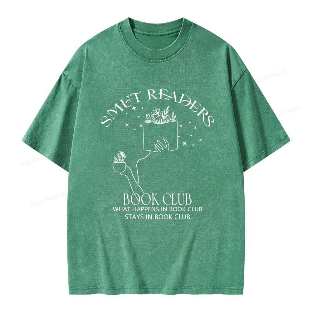 Pagewings Smut Reader Book Club Unisex Washed T-shirt