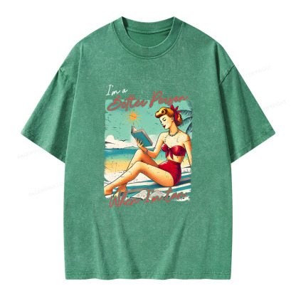 Pagewings I'm A Better Person When I'm Tan Unisex Washed T-shirt