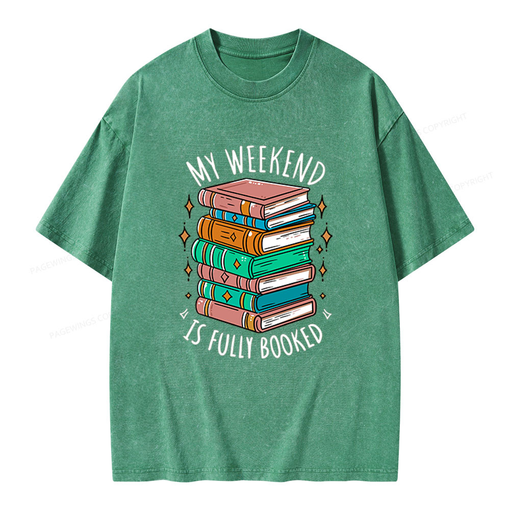 Pagewings My Weekend is Fully Booked Unisex Washed T-shirt