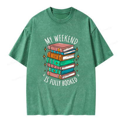 Pagewings My Weekend is Fully Booked Unisex Washed T-shirt