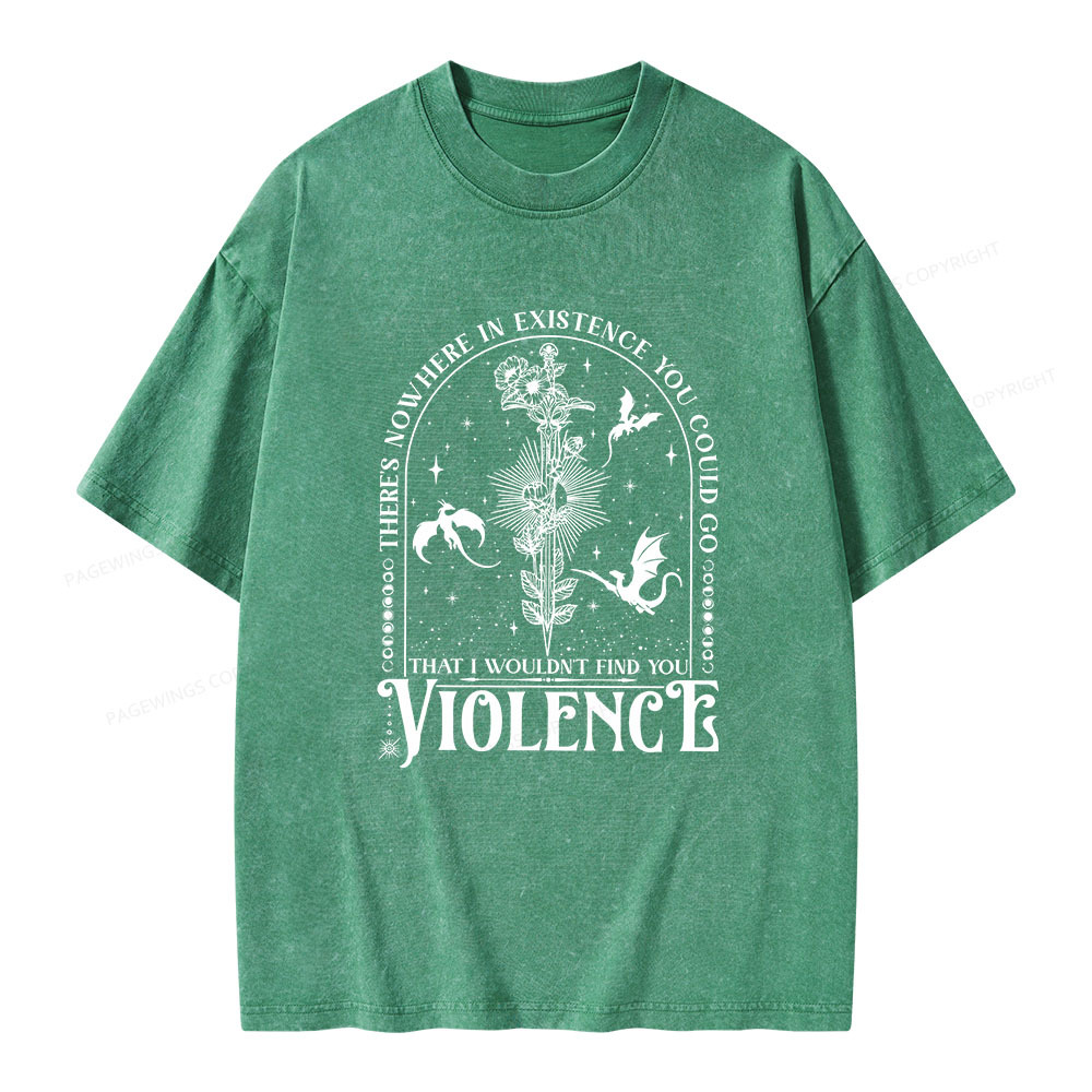 Pagewings Nowhere You Go Escapes Violence Unisex Washed T-shirt