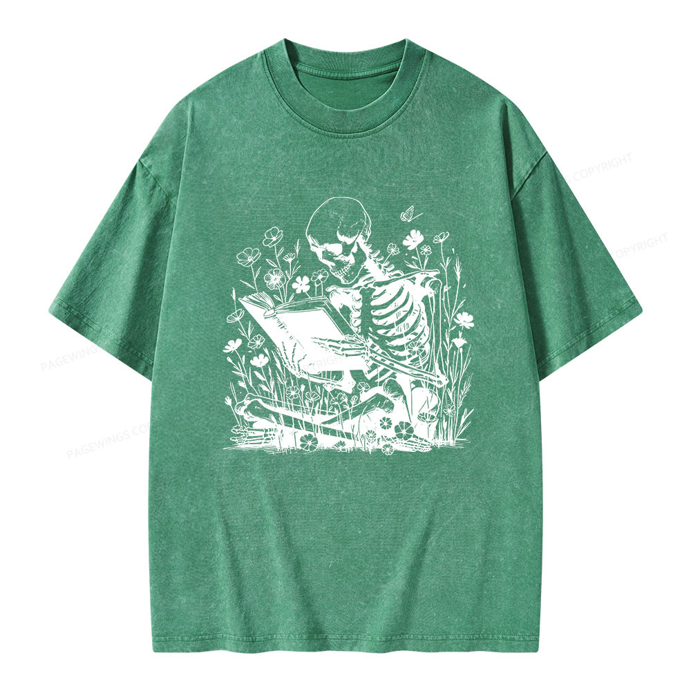 Pagewings Book Reading Unisex Washed T-shirt