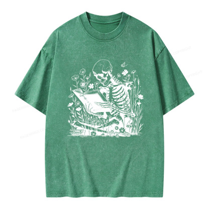 Pagewings Book Reading Unisex Washed T-shirt