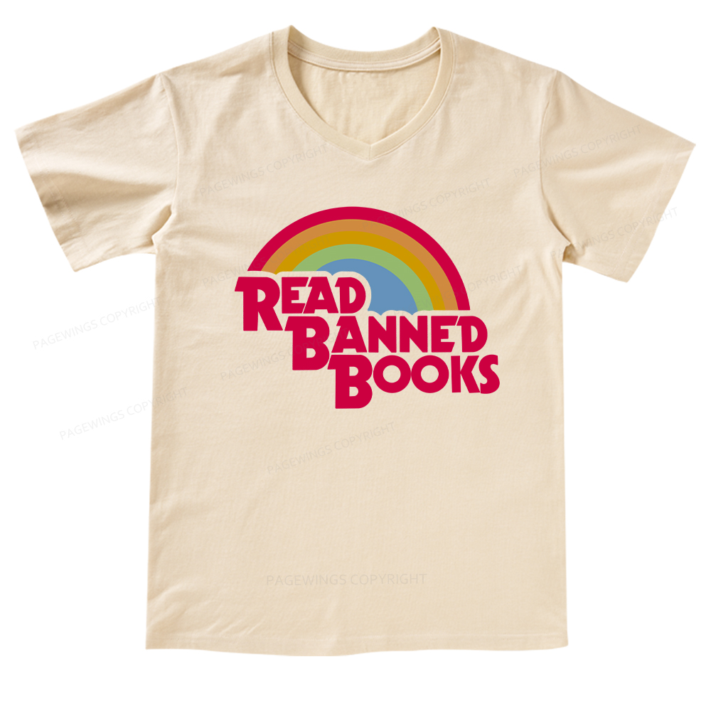 Pagewings Read Banned Books V-neck T-shirt