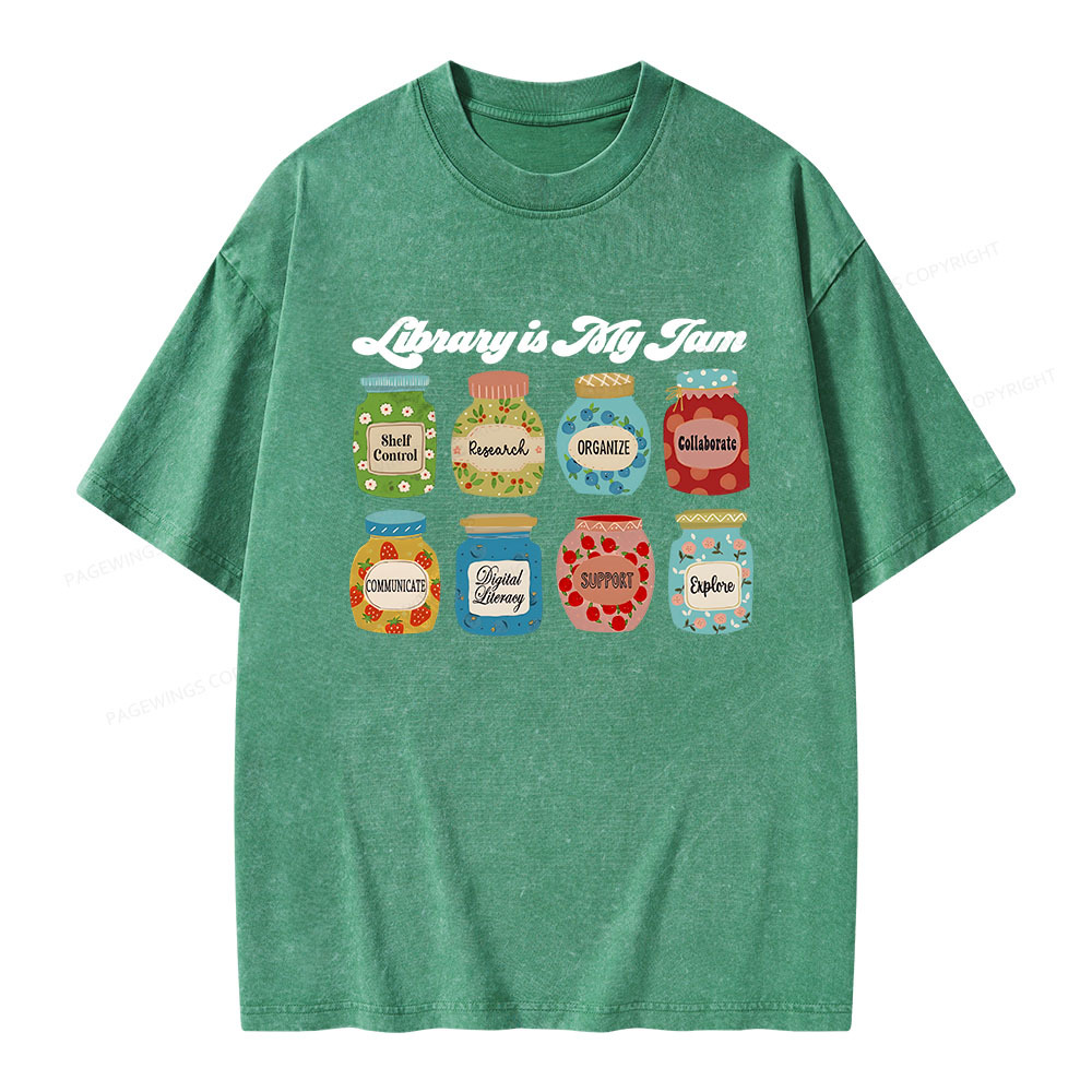 Pagewings Library is My Jam Unisex Washed T-shirt