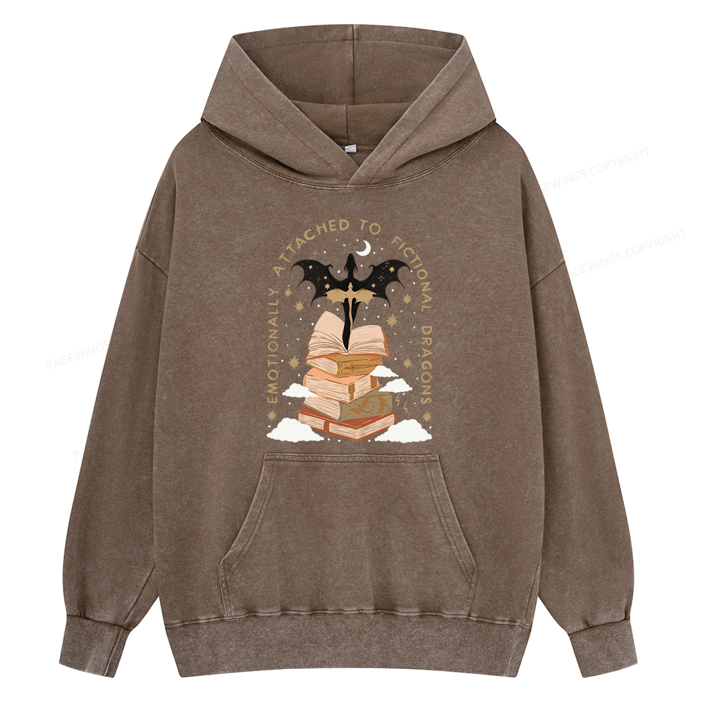 Pagewing Fantasy Romance Reader Gift Romantacy Unisex Washed Hoodie