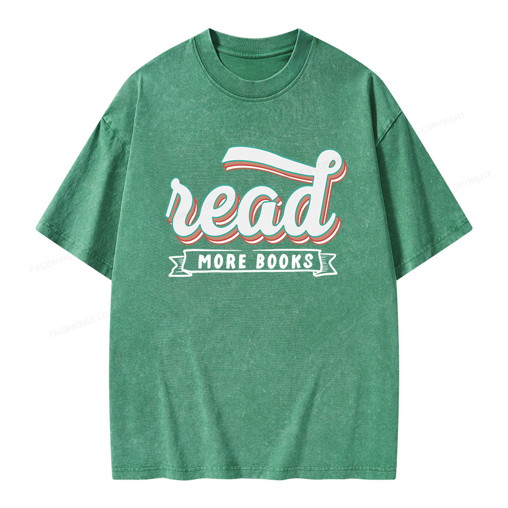 Pagewings Read More Books Unisex Washed T-shirt