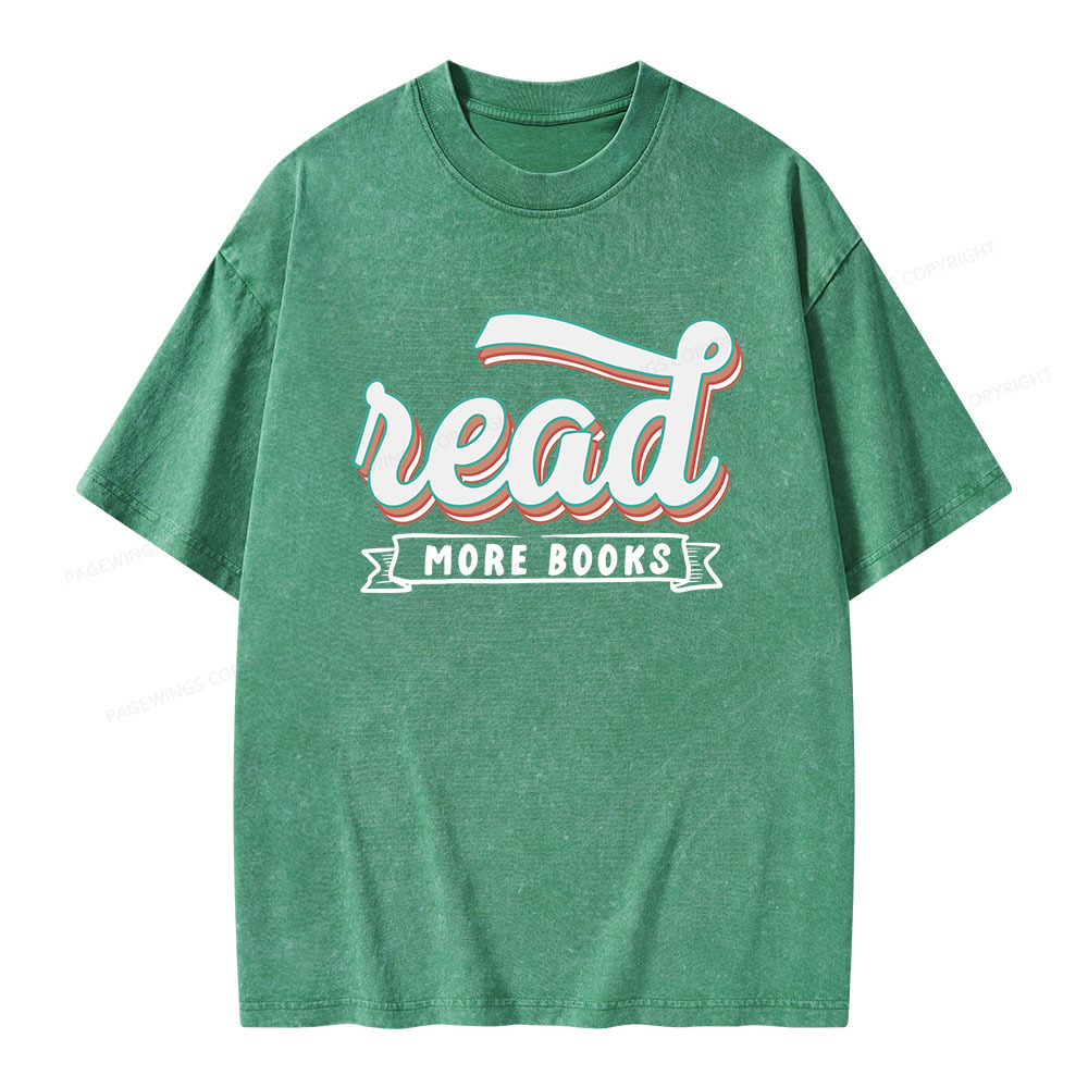 Pagewings Read More Books Unisex Washed T-shirt
