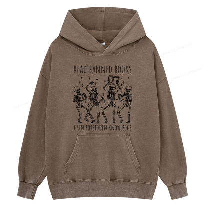 Pagewing Reading Books Tee Book Lover Gift Unisex Washed Hoodie