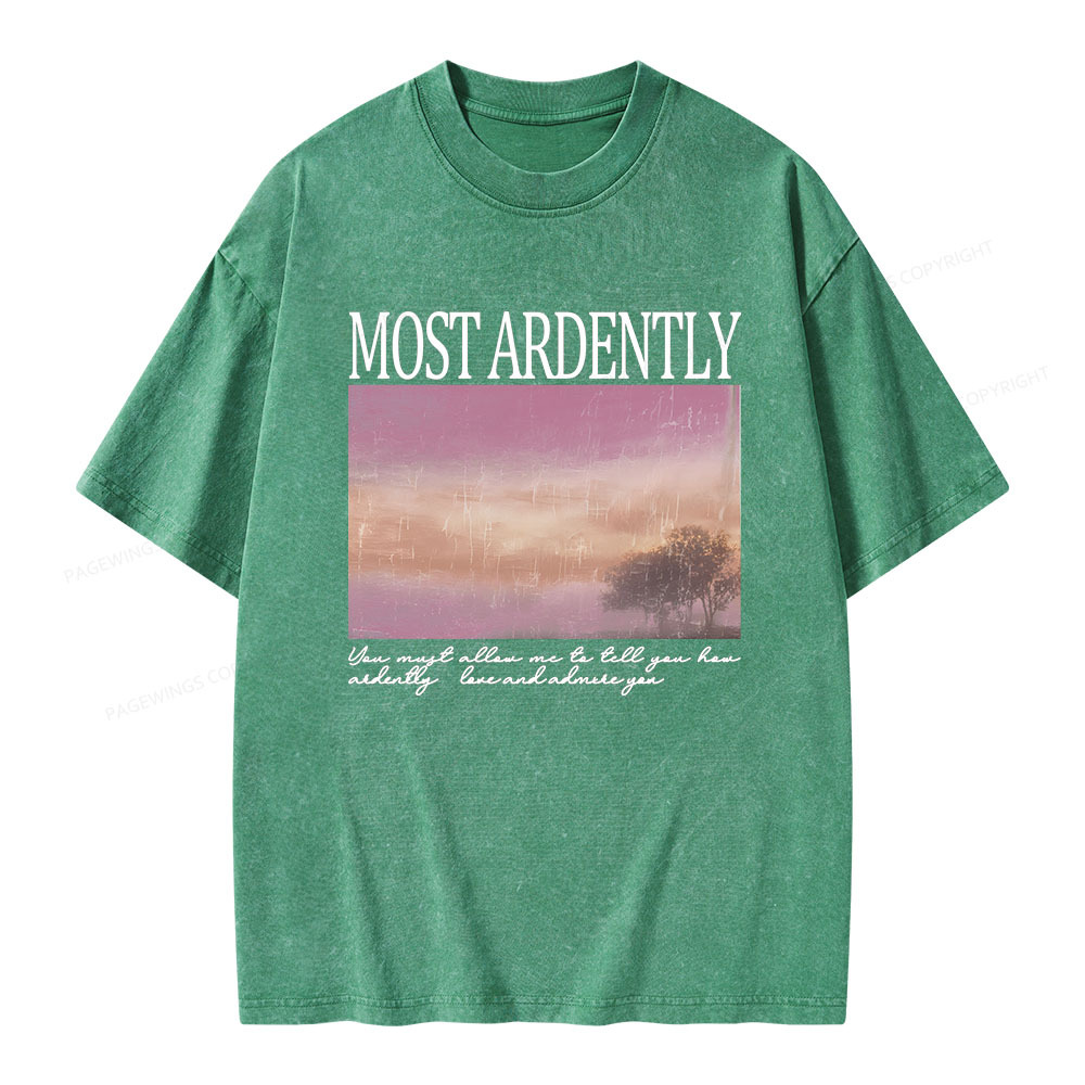 Pagewings Most Ardently Book Lover Unisex Washed T-shirt