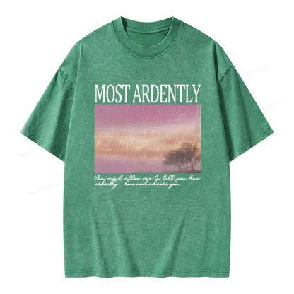 Pagewings Most Ardently Book Lover Unisex Washed T-shirt