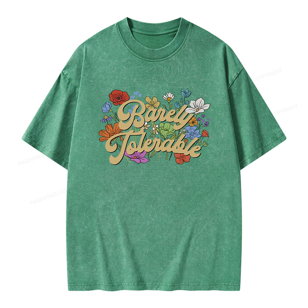 Pagewings Barely Tolerable Unisex Washed T-shirt