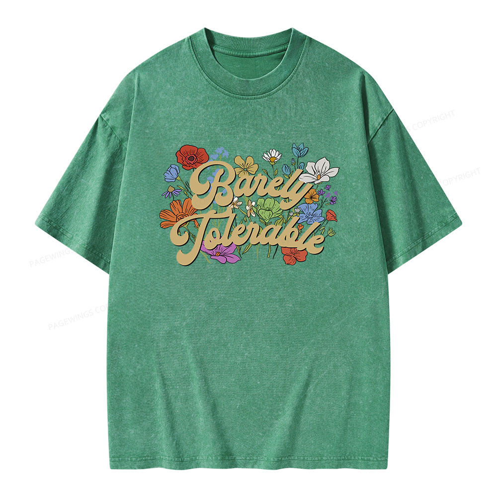 Pagewings Barely Tolerable Unisex Washed T-shirt