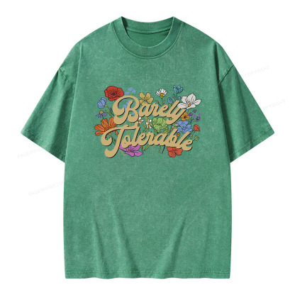 Pagewings Barely Tolerable Unisex Washed T-shirt