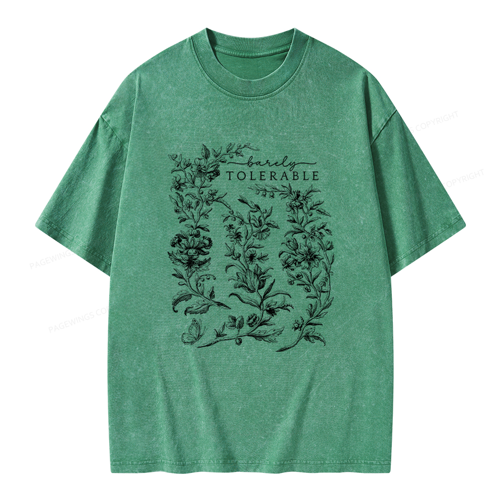 Pagewings Barely Tolerable Pride and Prejudice Gifts Unisex Washed T-shirt