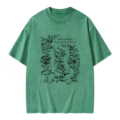 Pagewings Barely Tolerable Pride and Prejudice Gifts Unisex Washed T-shirt