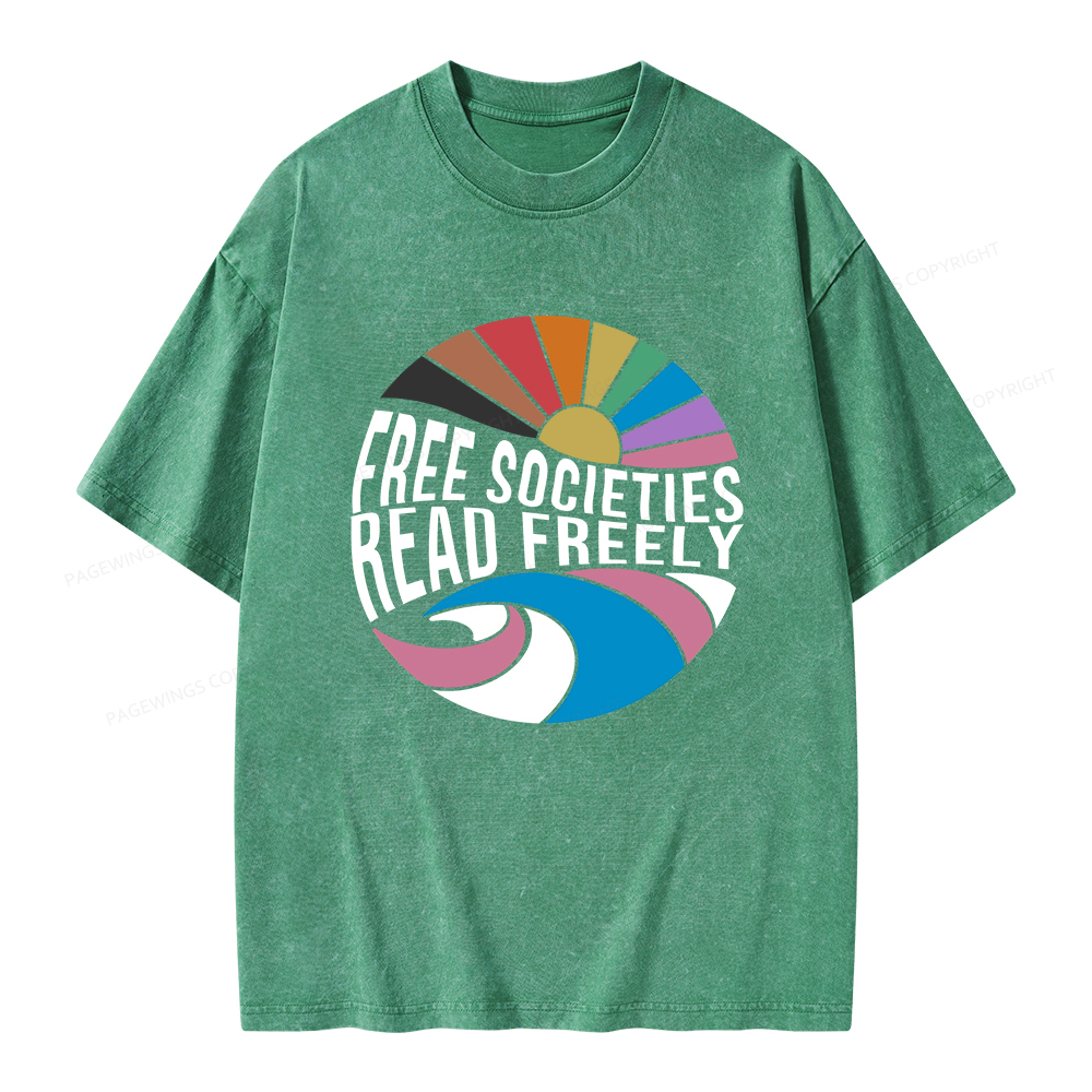 Pagewings read freely Unisex Washed T-shirt