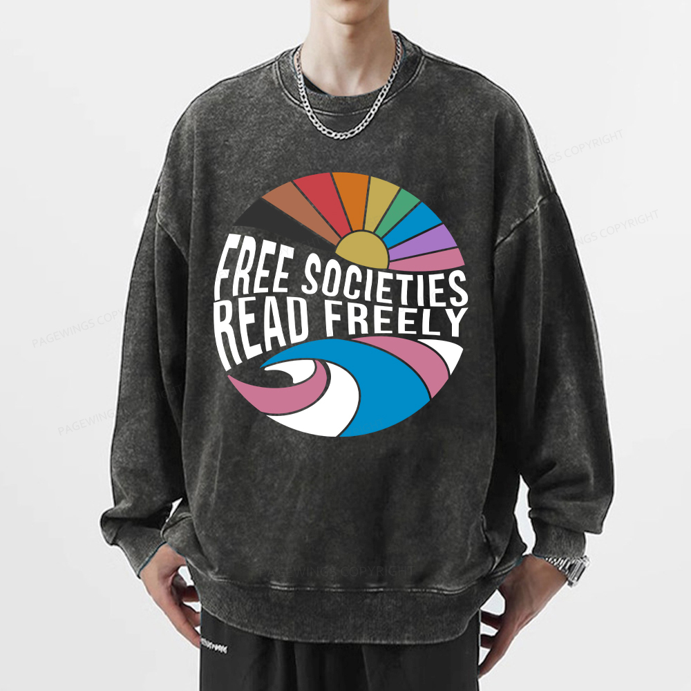 Pagewings read freely Unisex Washed Sweatshirt