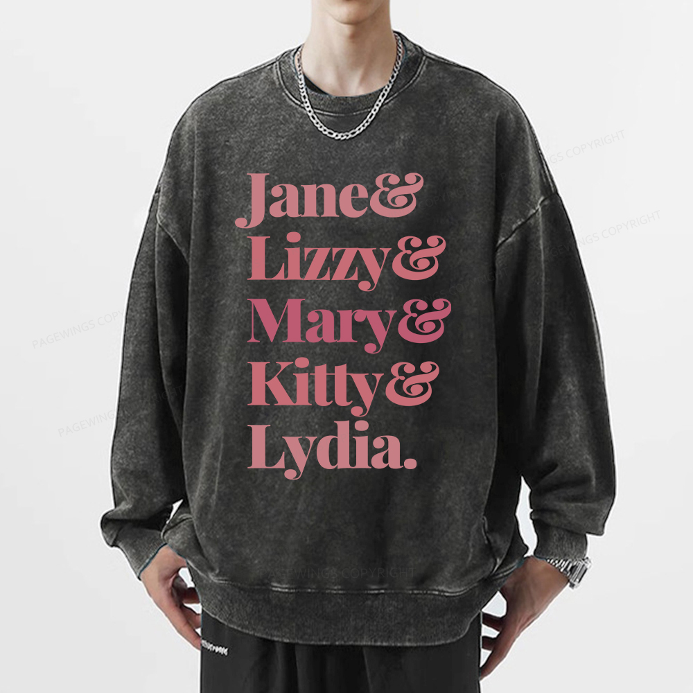 Pagewings Pride and Prejudice Unisex Washed Sweatshirt