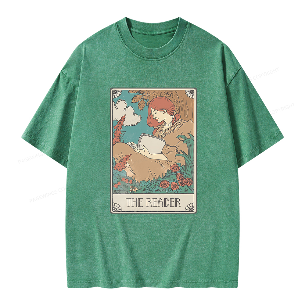 Pagewings Bookish Tarot Card Comfort Colors Unisex Washed T-shirt