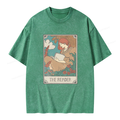Pagewings Bookish Tarot Card Comfort Colors Unisex Washed T-shirt