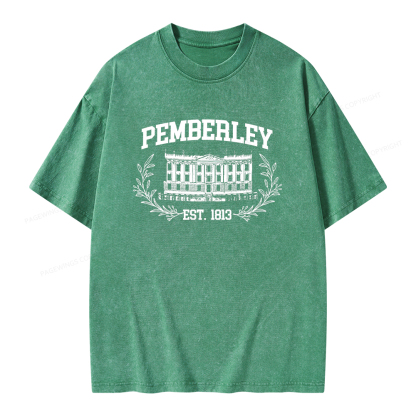 Pagewings Pemberley Est 1813Unisex Washed T-shirt