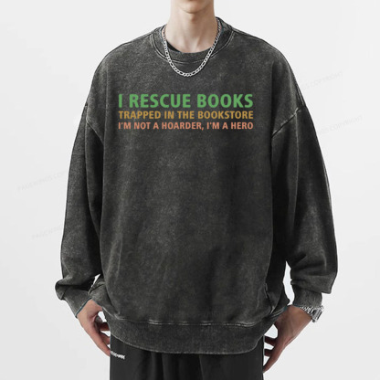 Pagewings Book Lover Shirt, Gift For Bookworms Unisex Washed Sweatshirt