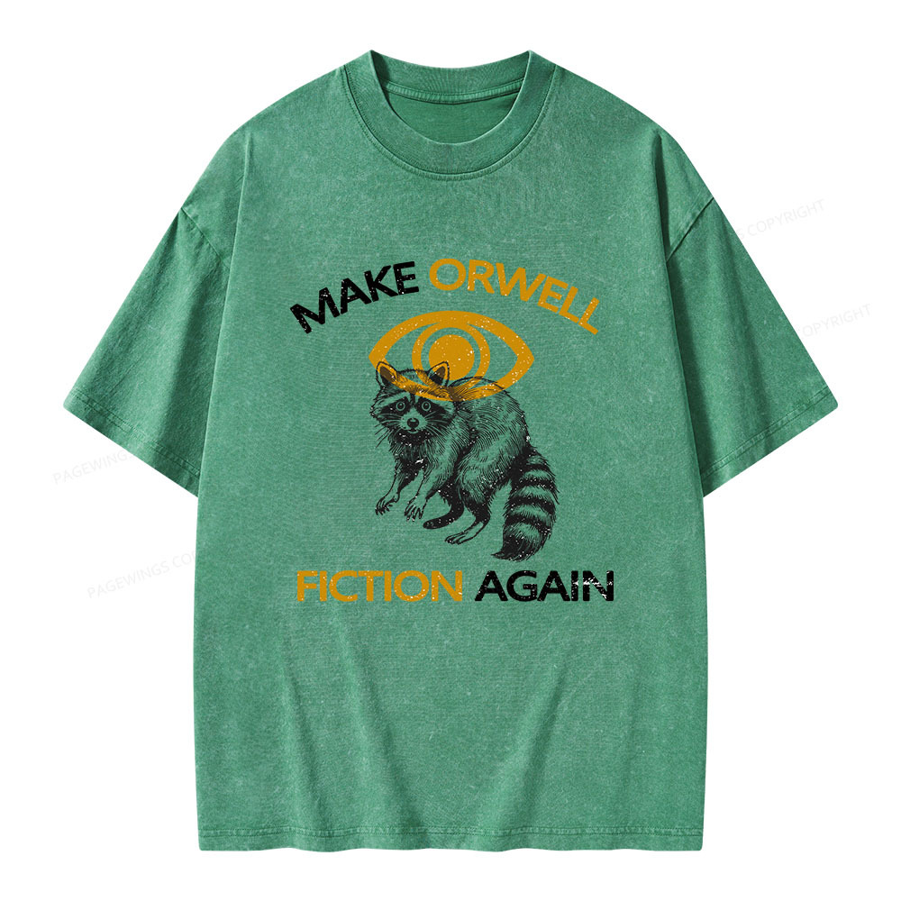 Pagewings Make Orwell Fiction Again Unisex Washed T-shirt