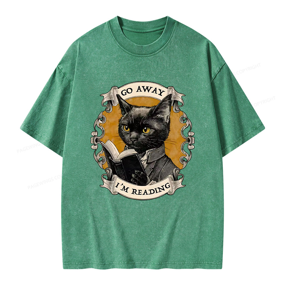 Pagewings Go Away I'm Reading Unisex Washed T-shirt