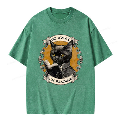 Pagewings Go Away I'm Reading Unisex Washed T-shirt