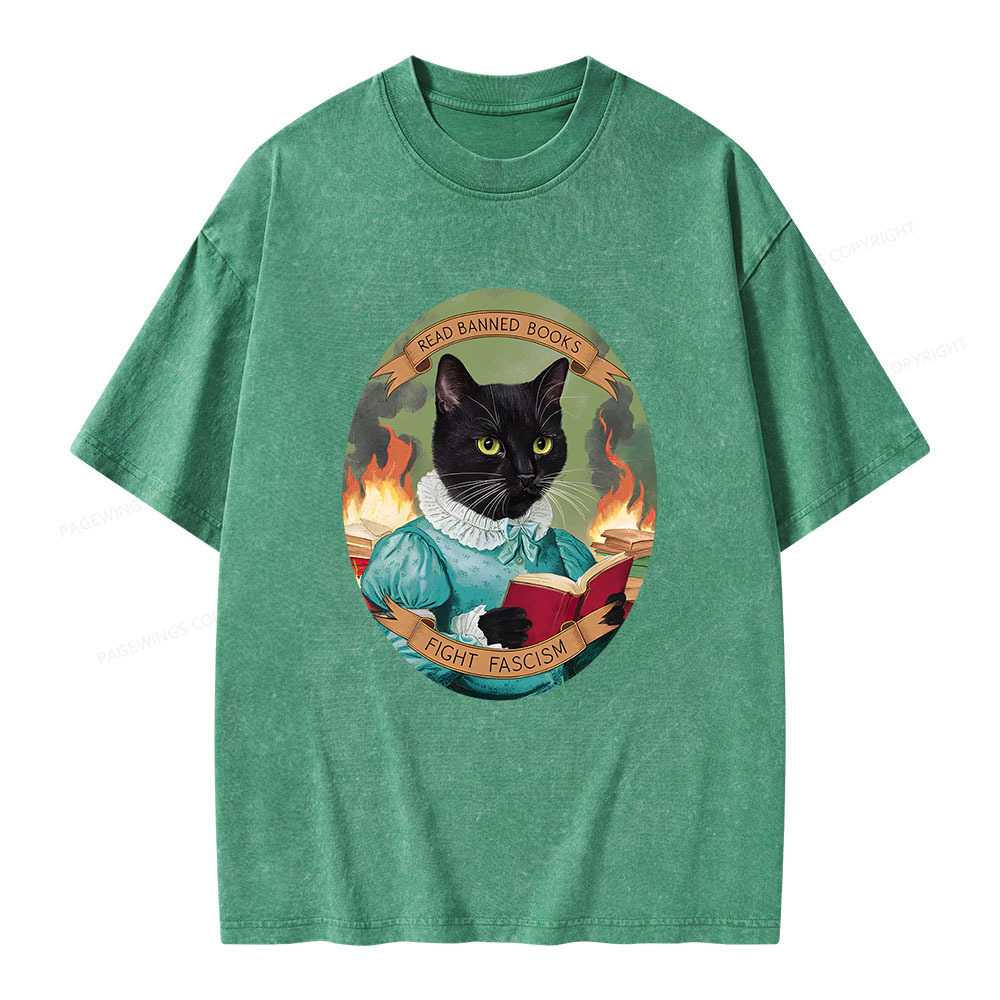 Pagewings Read Banned Books Unisex Washed T-shirt