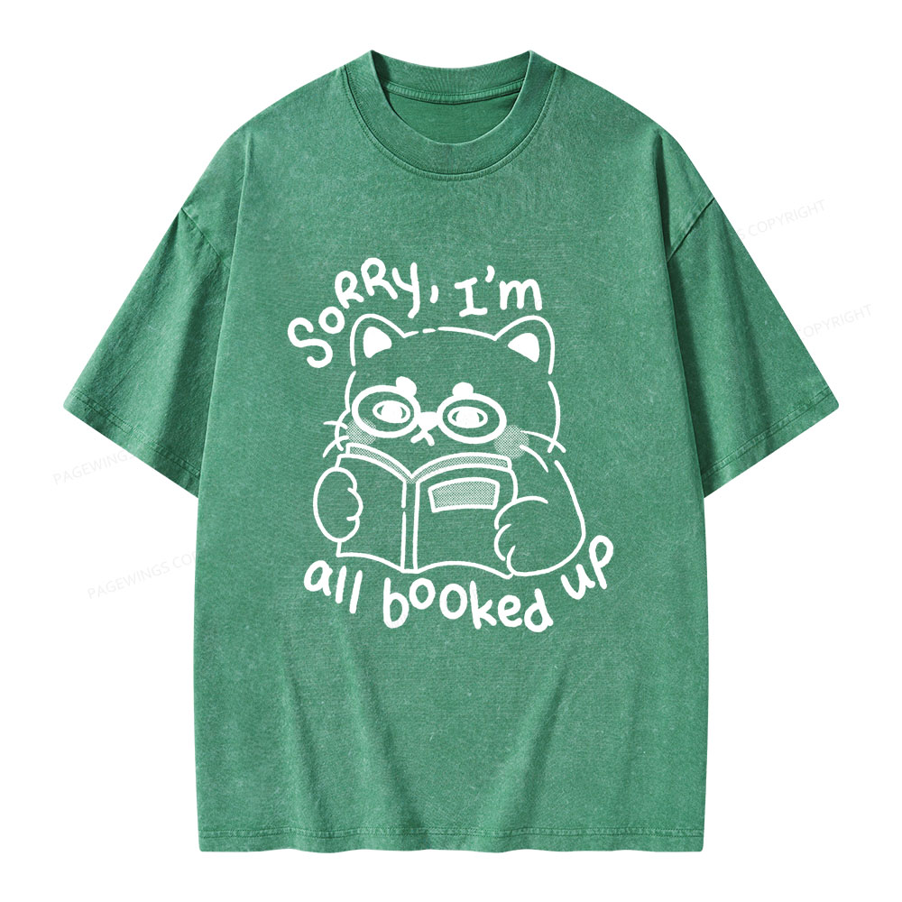 Pagewings Sorry I'm All Booked Up Unisex Washed T-shirt