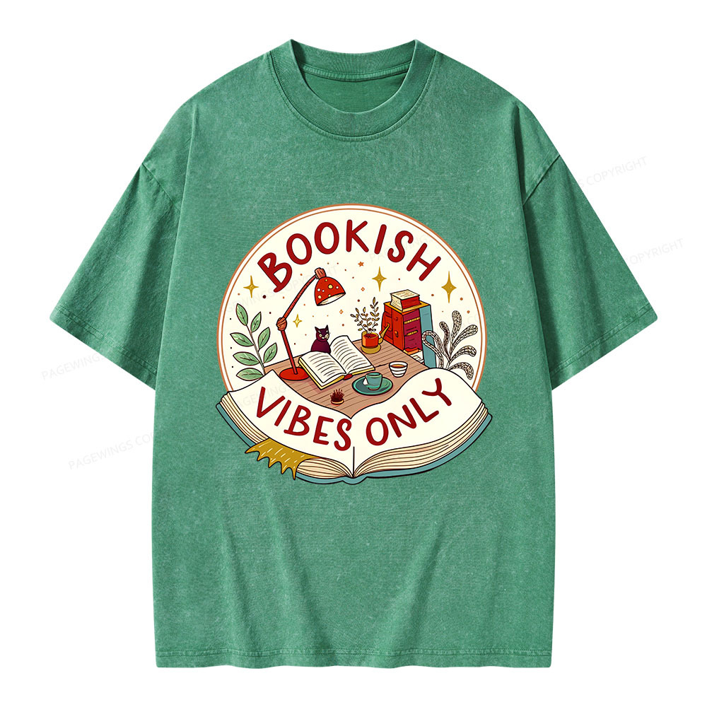 Pagewings Bookish Vibes Only Unisex Washed T-shirt