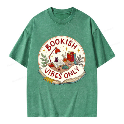 Pagewings Bookish Vibes Only Unisex Washed T-shirt