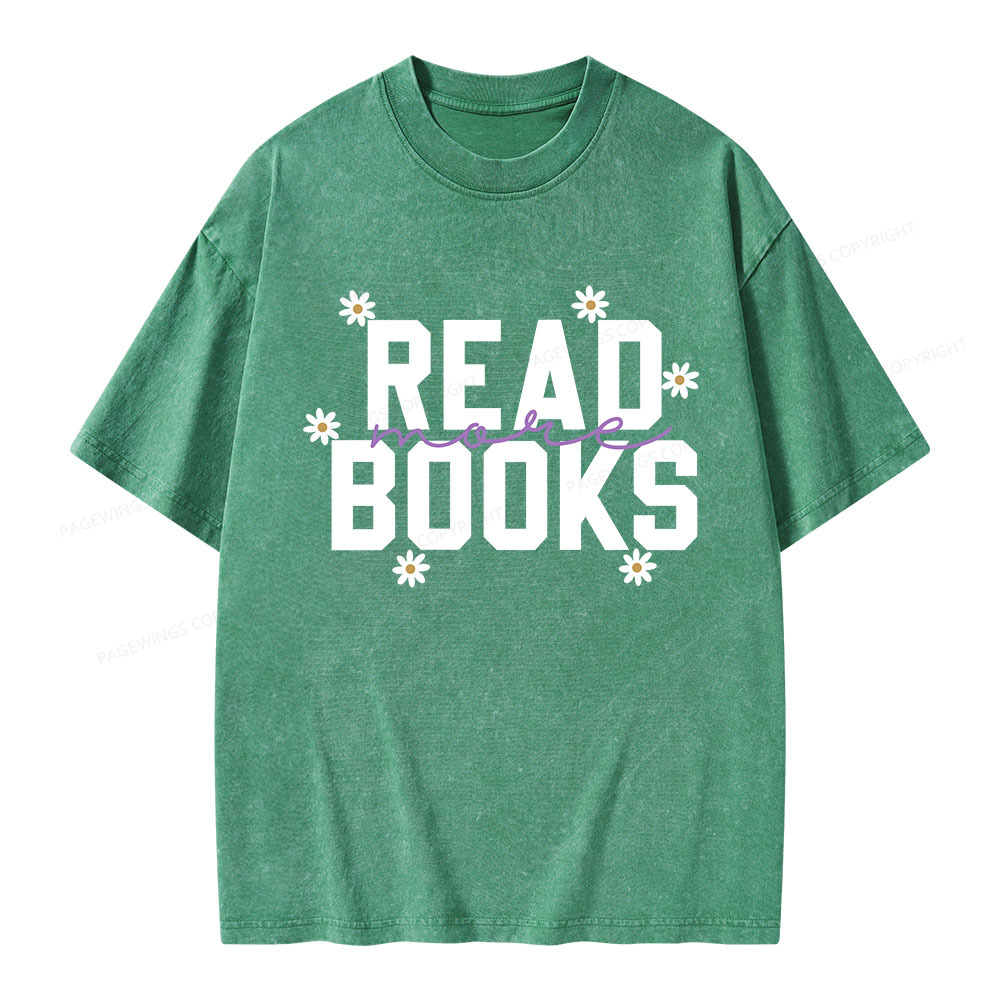 Pagewings Read More Books Unisex Washed T-shirt