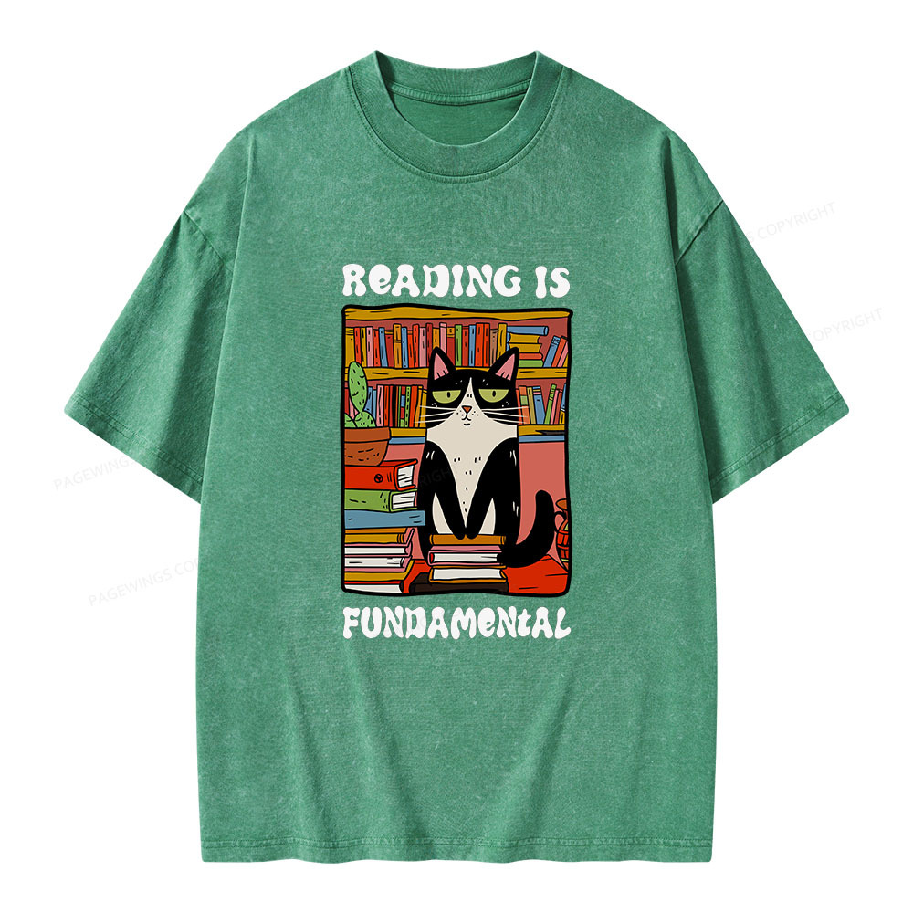 Pagewings Reading is Fundamental Unisex Washed T-shirt
