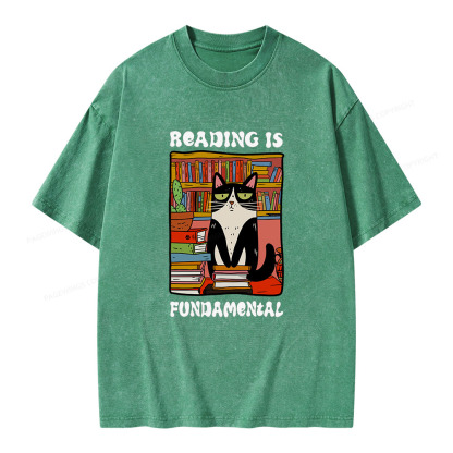 Pagewings Reading is Fundamental Unisex Washed T-shirt