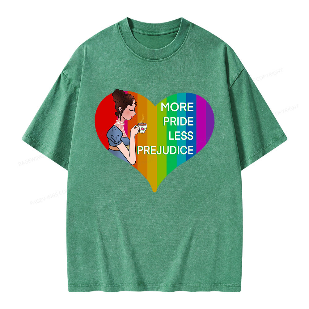 Pagewings More Pride Less Prejudice Unisex Washed T-shirt