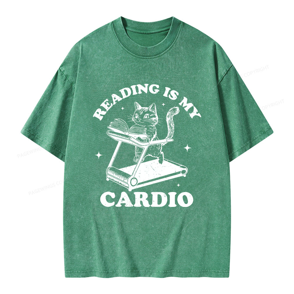 Pagewings Reading is my Cardio Unisex Washed T-shirt
