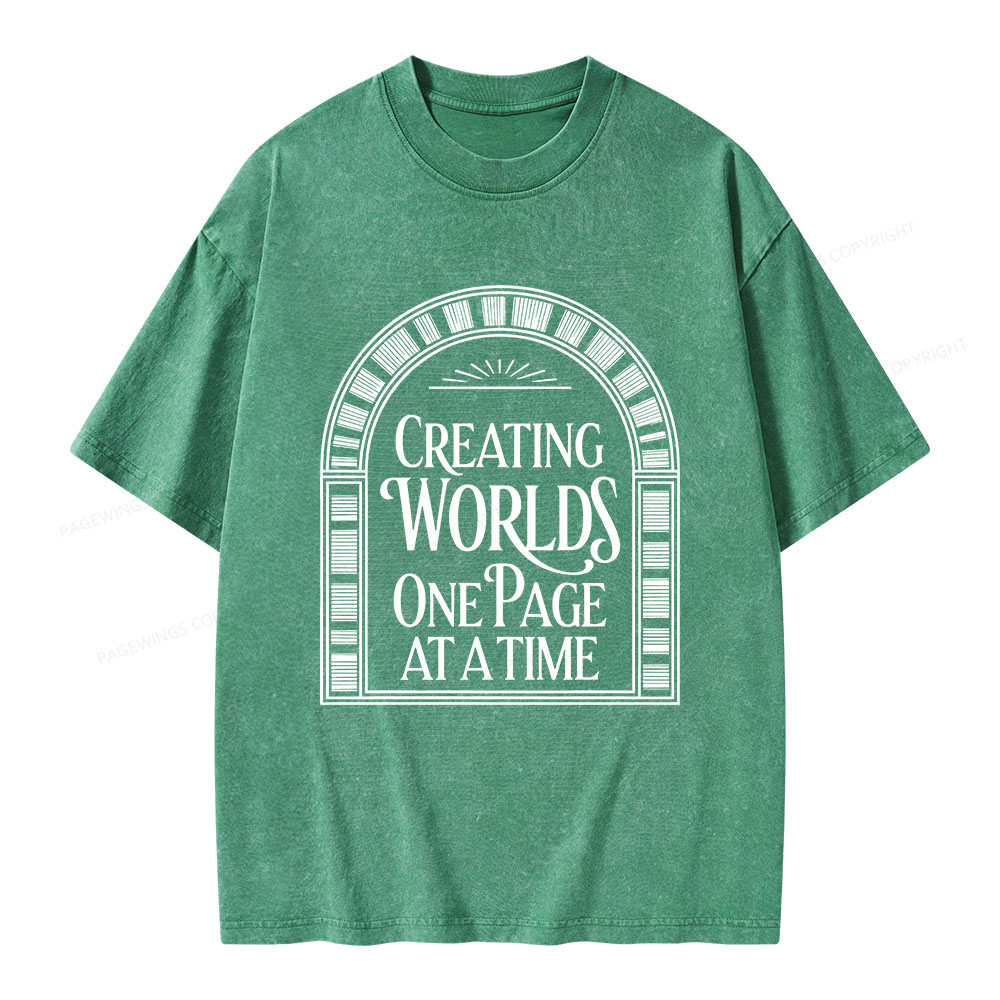 Pagewings Creating Worlds One Page At A Time Unisex Washed T-shirt