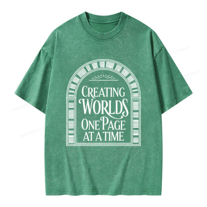 Pagewings Creating Worlds One Page At A Time Unisex Washed T-shirt
