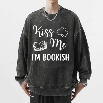 Pagewings Book Funny, Reader Bookworm Librarian Shirt Gift Unisex Washed Sweatshirt