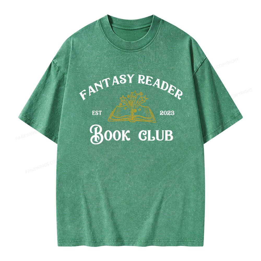 Pagewings Fantasy Reader Book Club Unisex Washed T-shirt