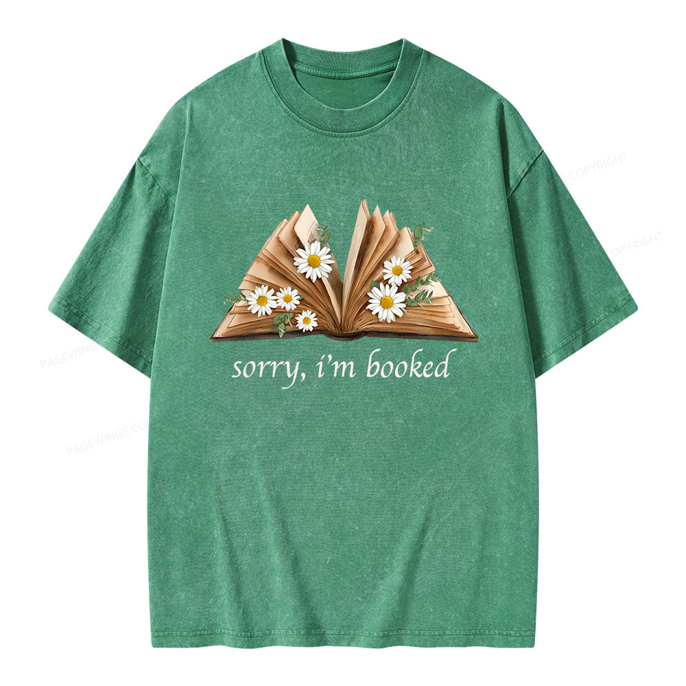 Pagewings Sorry I'm Booked Unisex Washed T-shirt