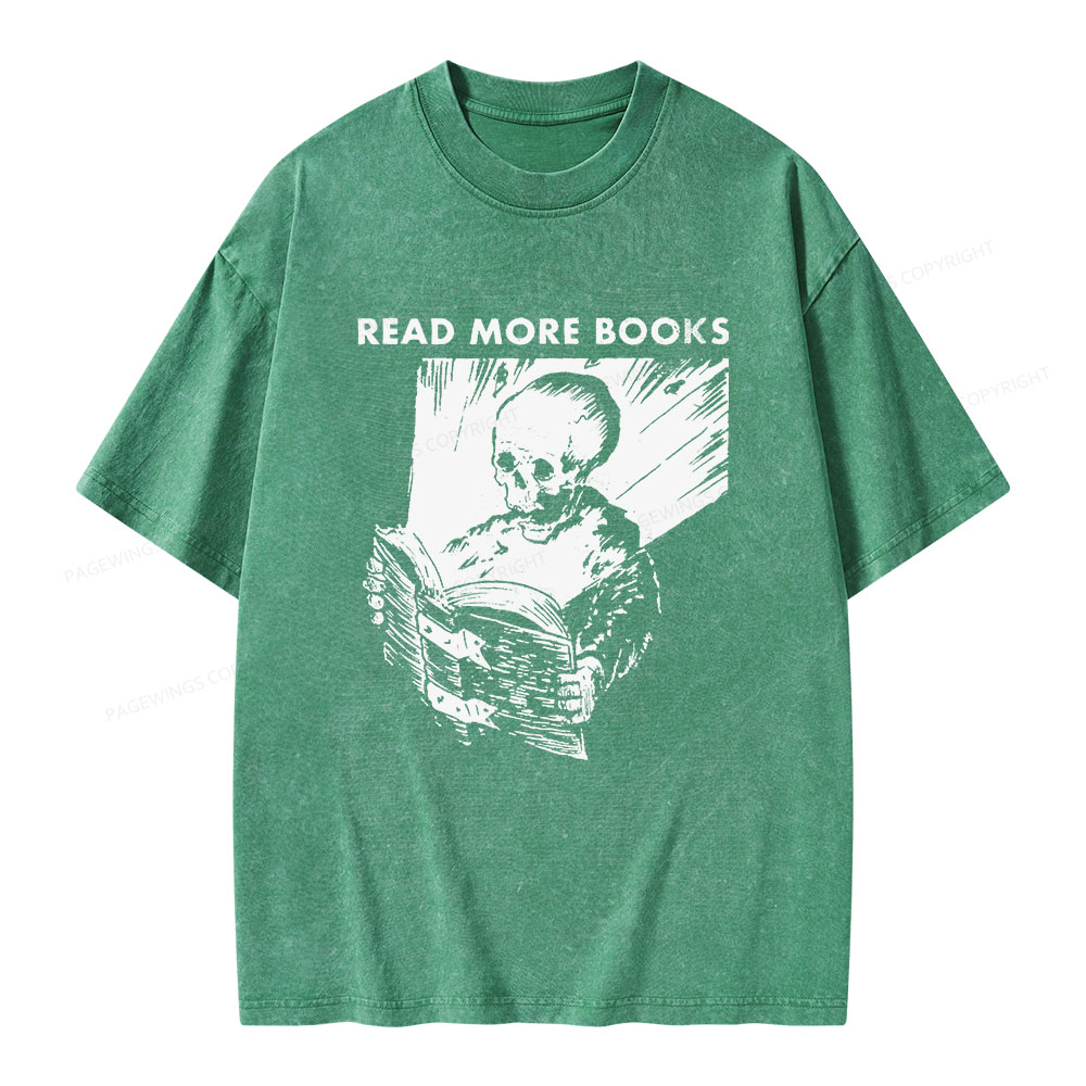 Pagewings Read More Books Unisex Washed T-shirt