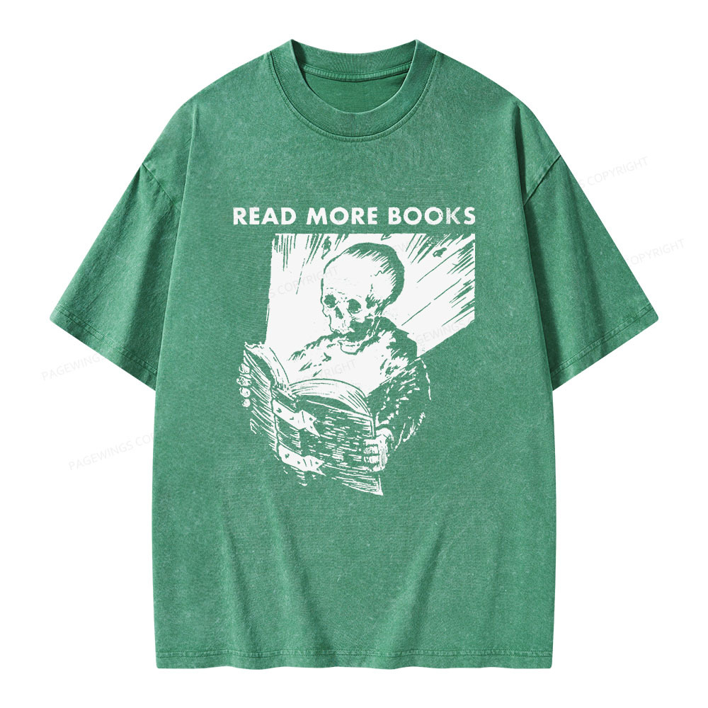 Pagewings Read More Books Unisex Washed T-shirt
