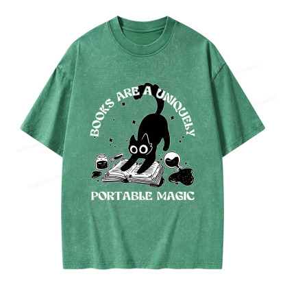 Pagewings Books Are Uniquely Portable Magic Unisex Washed T-shirt