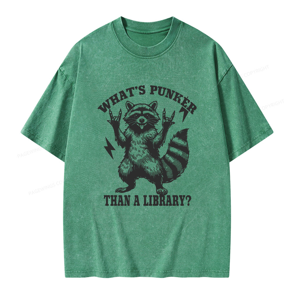 Pagewings What’s Punker Than A Library Unisex Washed T-shirt