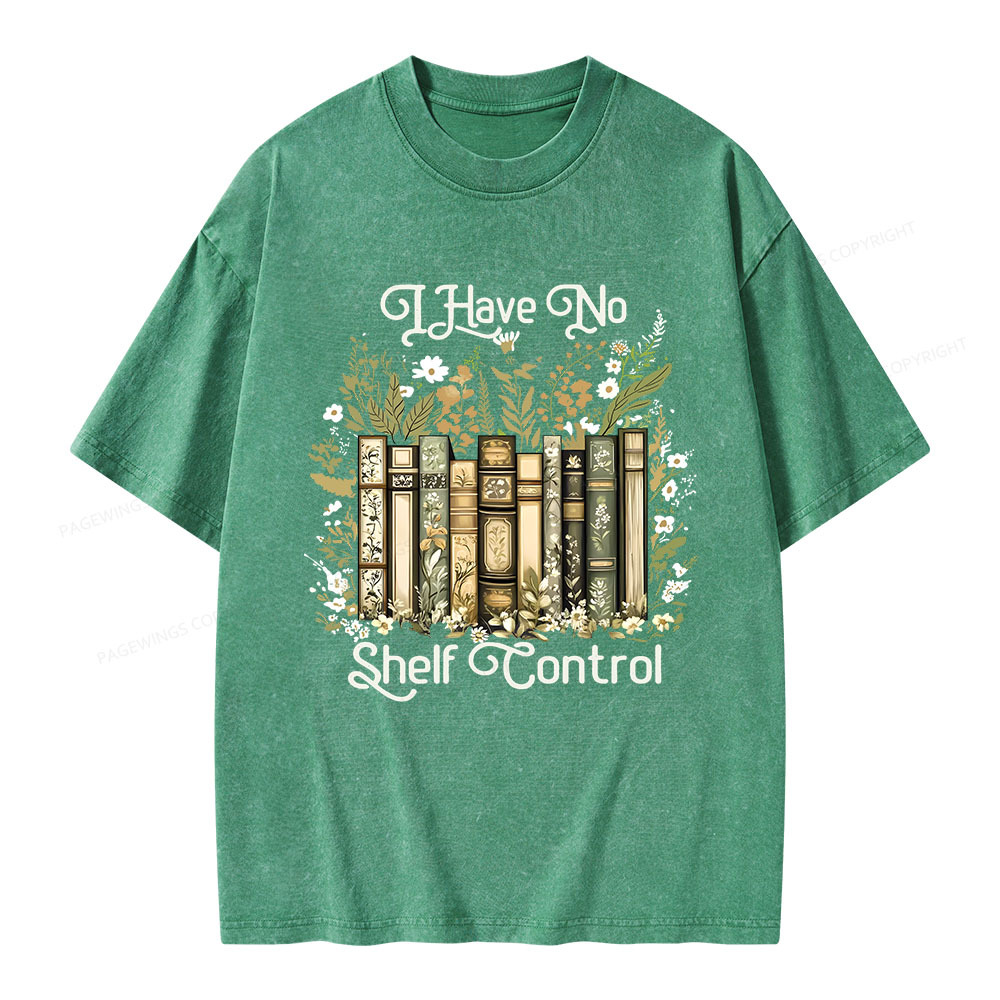 Pagewings I Have No Shelf Control Unisex Washed T-shirt