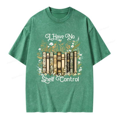 Pagewings I Have No Shelf Control Unisex Washed T-shirt